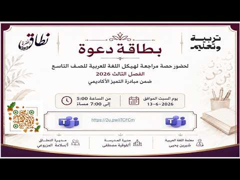 مراجعة وفق الهيكل مدرسة الحويتين الظفرة