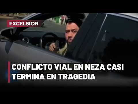 Conductor amenaza con pistola a un motociclista en calles de Neza
