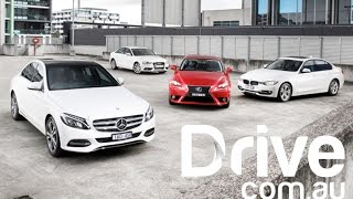 2014 C-Class v A4 v 320i v IS300h | Mid-size luxury sedans comparison | Drive.com.au