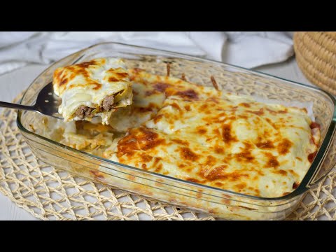 Canelones de carne y bechamel, una delicia gratinada