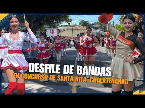 Desfile de bandas en Santa Rita, Chalatenango centro