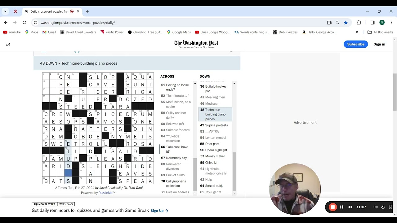 Daily crossword puzzles free from The Washington Post   The Washington Post   27 February 2024