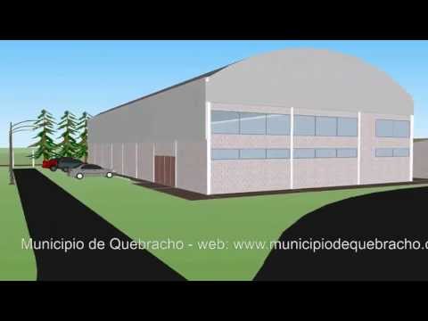 Polideportivo - Proyecto ganado en el programa REALIZAR 2011 - Quebracho - Paysandú- Vista 3D