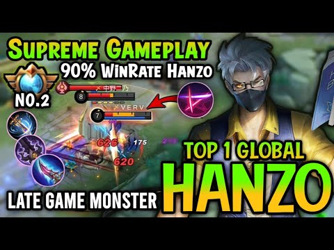 Supreme No.2 Hanzo!! 90% Win Rate Hanzo - Top 1 Global Hanzo Build 2022 - Mobile Legends