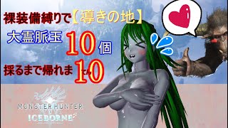 ［MHW]導きの地裸装備縛り！大霊脈玉10個採るまで帰れま10!!視聴者参加型！［MHWIB ] # 35