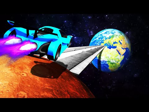 Jumping WORLD'S FASTEST CAR With MARS RAMP (GTA 5)