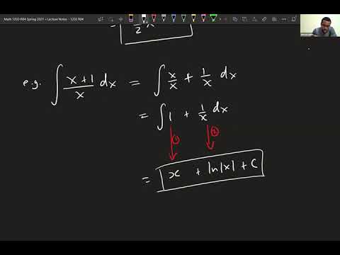 Math 1203 Lecture 35 - Integration by Substitution; Area between Curves