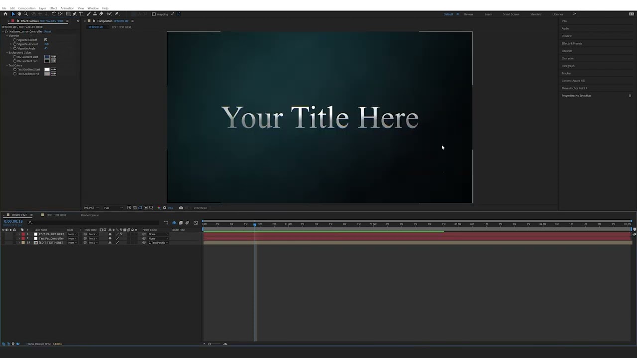 How to edit the Bloody Trailer Title in After Effects