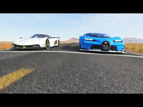 Bugatti Vision GT vs Koenigsegg Jesko at Monument Valley