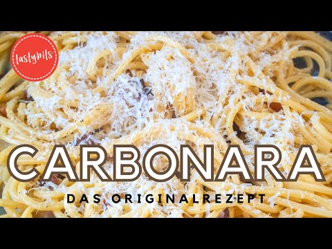 The original Spaghetti Carbonara RECIPE made with only 4 ingredients!