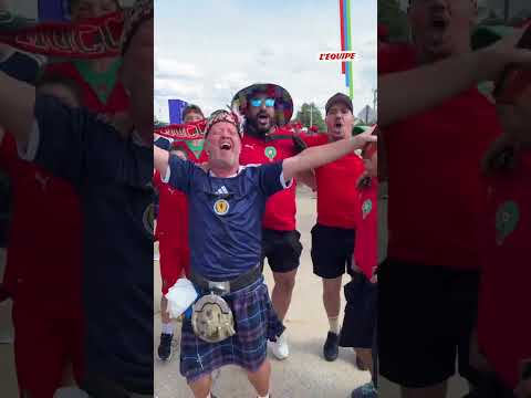 🥳 De beaux moments de partage entre supporters avant Écosse - Maroc #fifaworldcuponyt #coupedumonde
