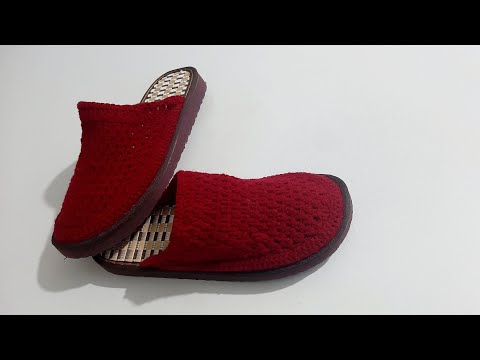 crochet shoes making. ladies slipper #crochetshoes