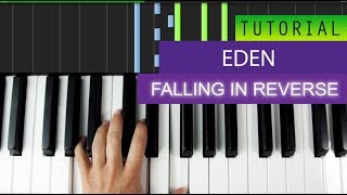 Eden - Falling In Reverse - Piano Tutorial / Karaoke + MIDI