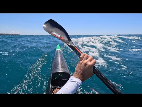 Surfski downwind with 15kn mistral - Anzio (Italy) - NK Nitro 640 CarbonX testing Epic Twist paddle
