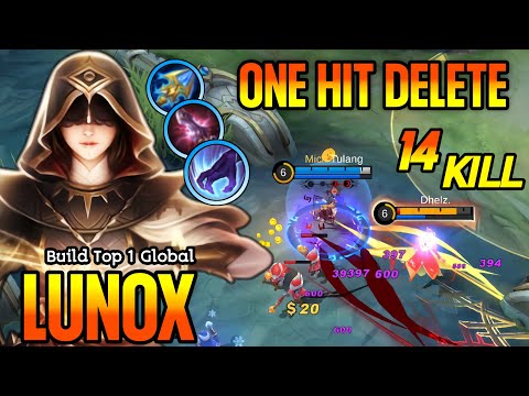 14 Kills!! Back to Meta Lunox Jungler (ONE HIT DELETE) - Build Top 1 Global Lunox ~ MLBB