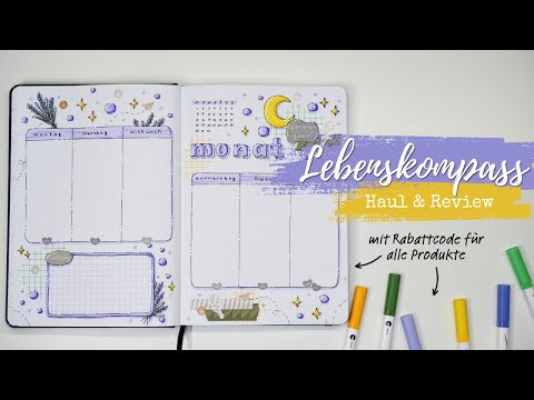 🌙🪻✨ Beginner Weekly Spread Idee mit Lebenskompass Dual Brush Pens & Bullet Journal Deutsch Review