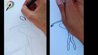 Beautiful Ballerina Drawing | Easy Step by Step Art for Kids & Beginners #shorts"