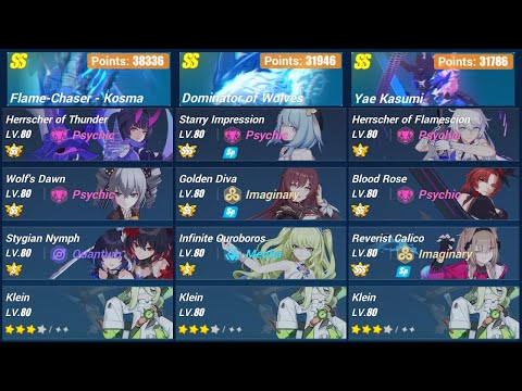 [Honkai Impact 3] MA Masters 102068 Kosma(38336)/Andrius(31946)/Kasumi(31786)