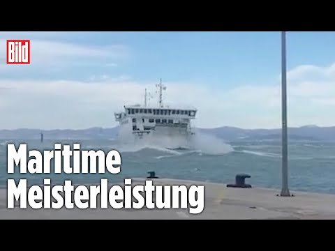 KROATIEN: Kapitän steuert Fähre durch Orkan