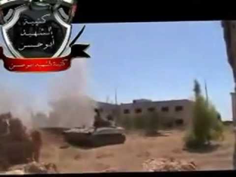 برومو عميلة استهداف حاجز المكاتب في قلعة المضيق من قبل كتيبة الشهيد أبو حسن في حماة