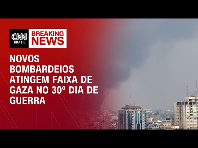 Novos bombardeios atingem faixa de Gaza no 30º dia de guerra | CNN NOVO DIA
