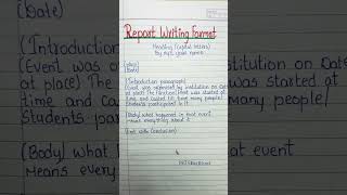 Report Writing Format In English/Report Writing For Class 12 #youtubeshorts #shorts