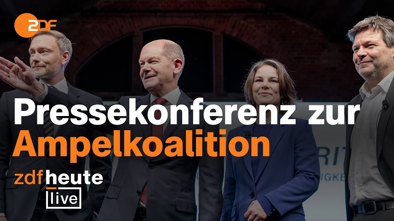 Ampel-Koalition steht: Pressekonferenz und Analyse | ZDFheute live