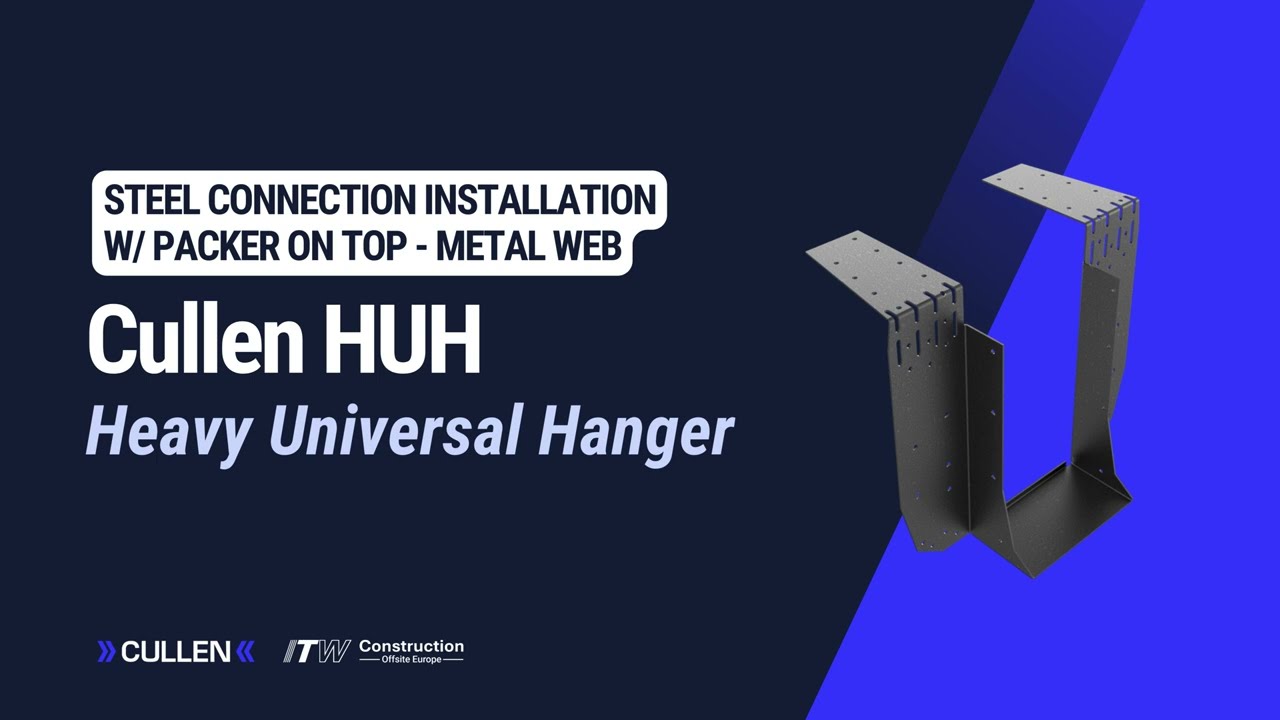 Cullen Heavy Universal Hanger (HUH): Steel Beam With Packer On Top Open Web Installation