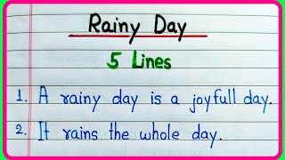 5 lines on rainy day in English || 5 lines essay on rainy day || Rainy day essay