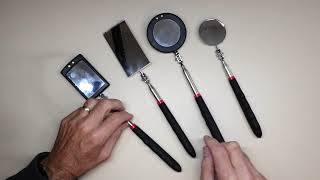 4 Pieces Telescoping Inspection Mirror LED Lighted