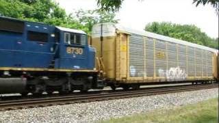 preview picture of video 'Fast CSX Auto Rack Train'