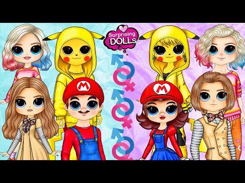 Wednesday, Enid, M3GAN, Princess Peach, Super Mario, Pikachu Gender Swap - DIY Arts & Paper Crafts