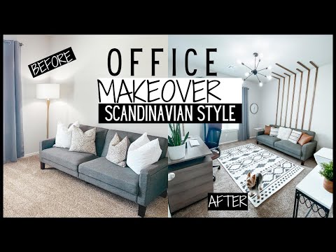DIY SMALL OFFICE MAKEOVER ON A BUDGET | SCANDINAVIAN...