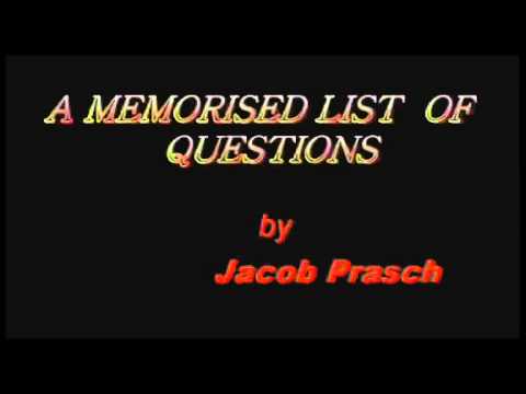 A MEMORISED LIST OF QUESTION     sermon by Jacob Prasch