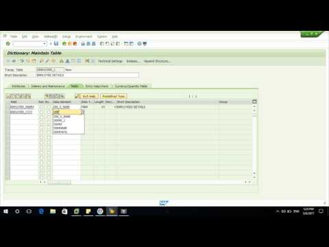 SAP ABAP Simple Table Create | SE11 Data Base