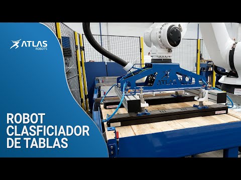 Vídeo del robot clasificador de tablas diseñado por Atlas Robots