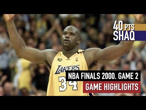 NBA Finals 2000. Lakers vs Pacers Game 2 Highlights. Shaq 40 points HD