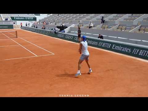 Roland-Garros 2019 : Nadal The Butcher vs. Carreno Busta (Practice points Court Level View)