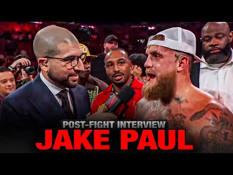 Jake Paul Moments After Getting Jaw Broken by Anthony Joshua, Post-Fight Interview