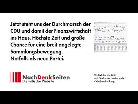 Jetzt steht uns der Durchmarsch der CDU und damit der Finanzwirtschaft ins Haus