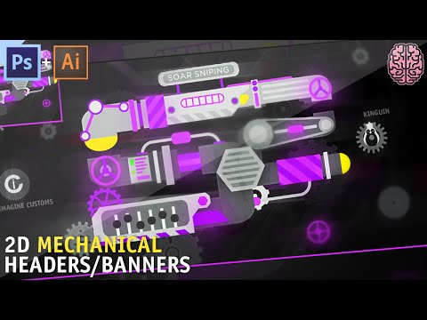 Tutorial: 2D Mechanical Headers (Photoshop CC + Illustrator CC) by Qehzy