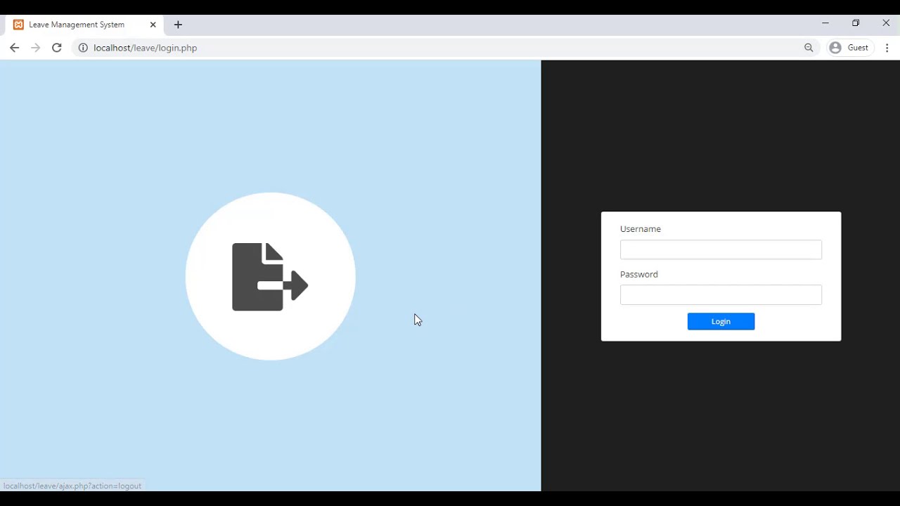 Leave Management System Using PHP/MySQLi DEMO