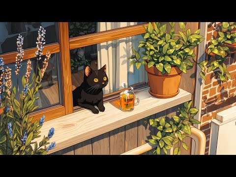 Tea time with My Cat 🍵🐾 Relaxing Lofi Beats for a Warm Day 🎶 Relax/ Heal/ Study