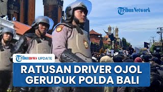 Ratusan Ojol Geruduk Polda Bali Tuntut Reformasi Polri, Demonstran Nyanyikan Lagu Band Sukatani