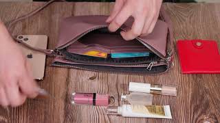 Красивий жіночий клатч із натуральної шкіри Grande Pelle 11634 пудровий