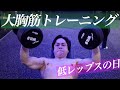 大胸筋トレーニング。ダンベル40kgで行う低レップスの日の筋トレ