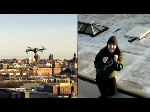Man Uses Drone to Give Phone Number to Woman on Nearby Roof
