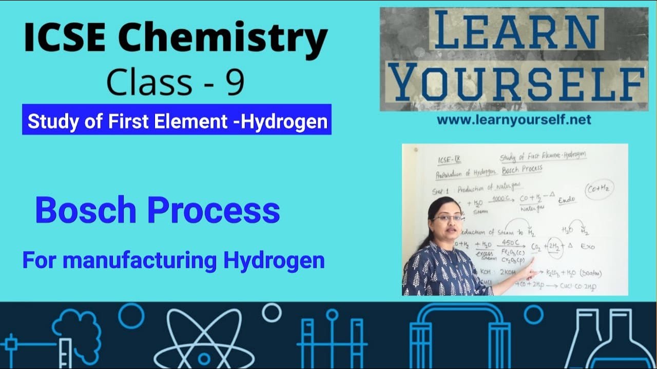 ICSE Std-9 Chemistry : Bosch Process for Hydrogen || Study of first Element -Hydrogen