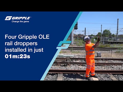Four OLE rail droppers installed in just 1 min, 23 seconds!