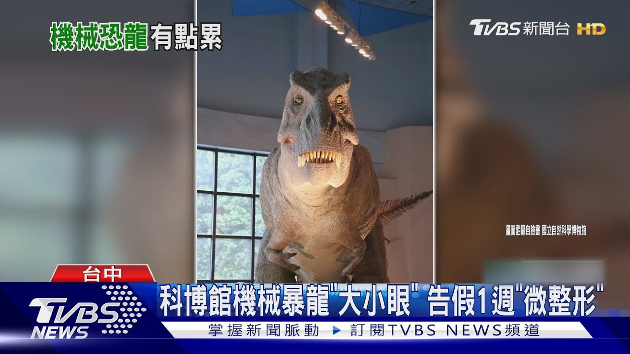 科博館機械暴龍「大小眼」　告假1週「微整形」